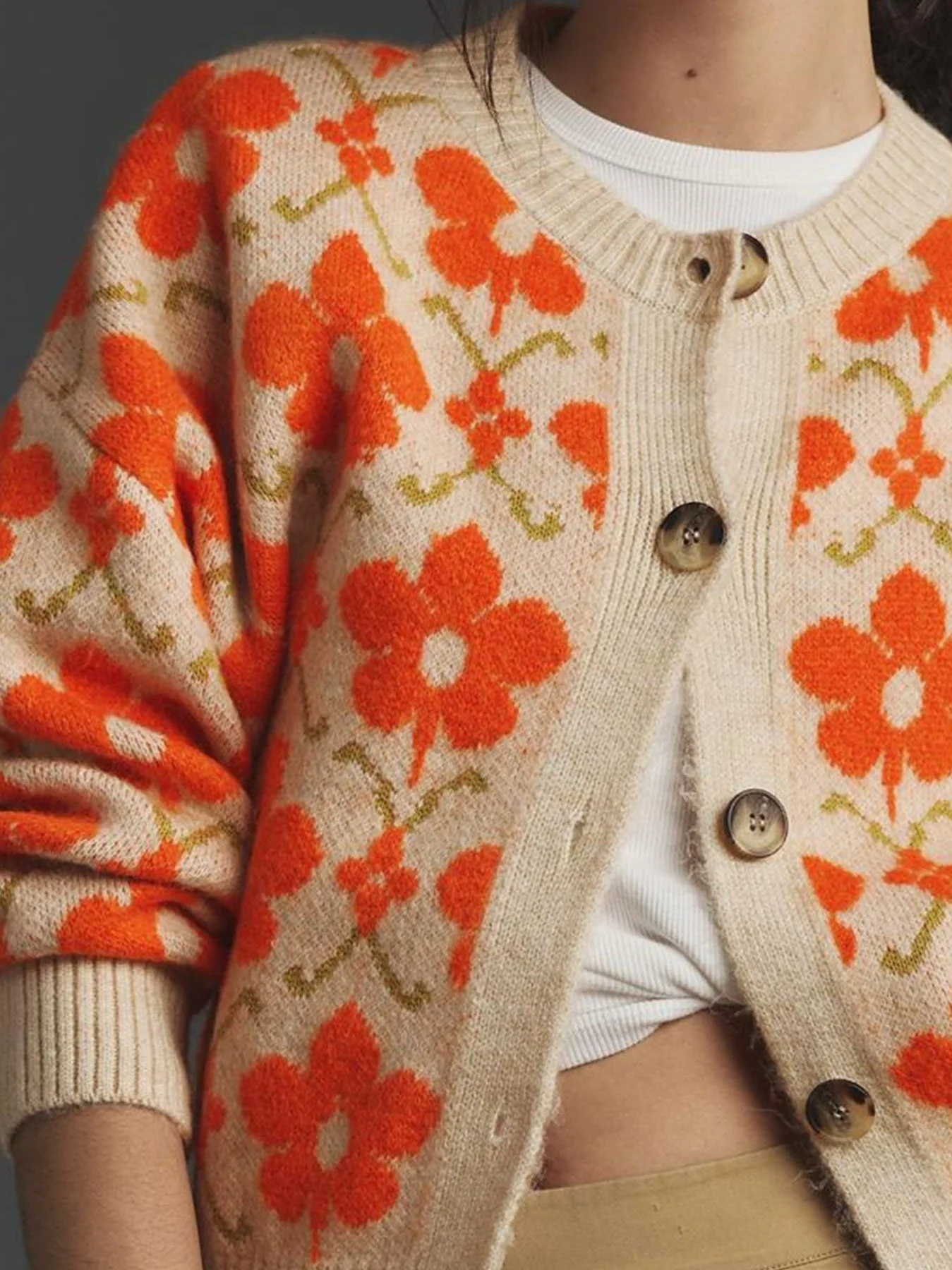 Long Sleeve Jacquard Cardigan - Image 5