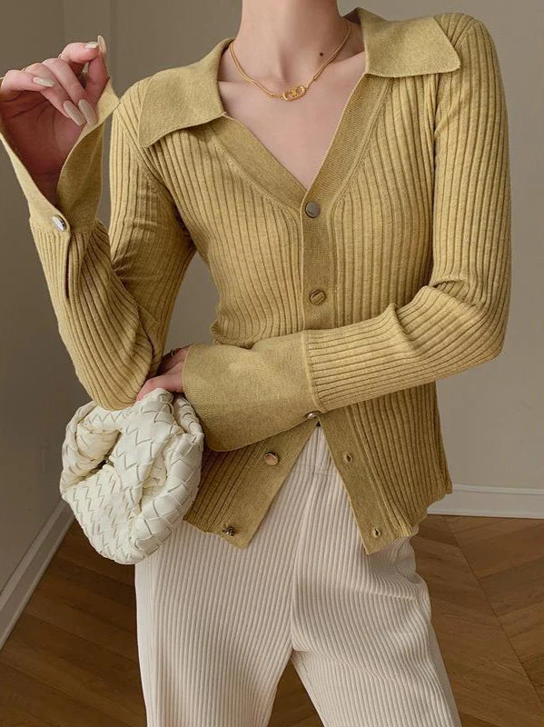 Blue V-Neck Knit Cardigan - Image 4