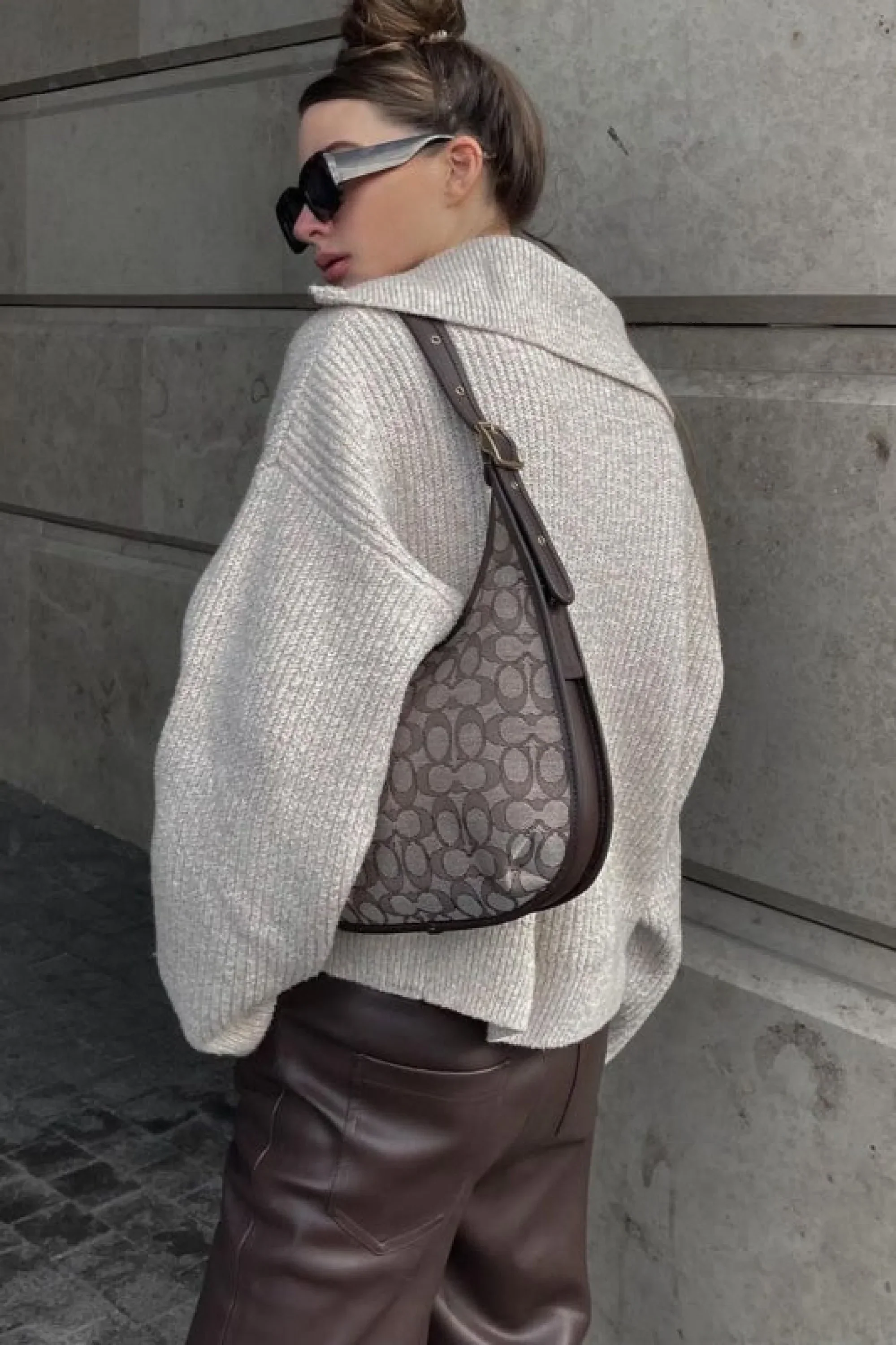 Loose Fit V-Neck Knit Sweater - Image 2