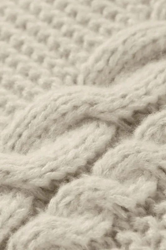 Oversized Cable Knit Crew Neck Sweater - Image 6
