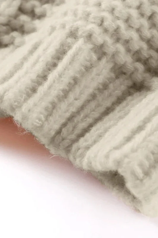 Oversized Cable Knit Crew Neck Sweater - Image 7