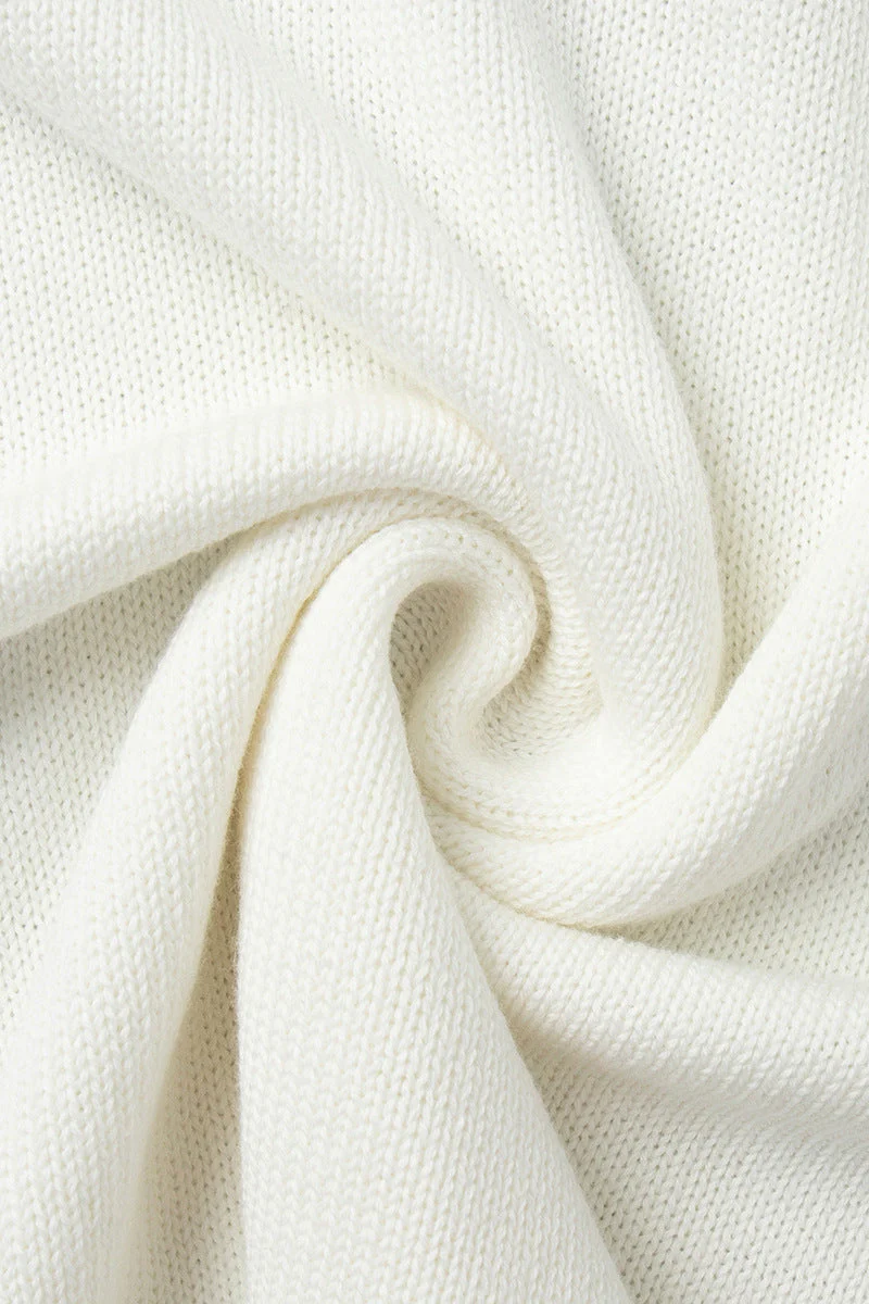 Cotton Loose Fit Off-Shoulder Knit Sweater - Image 9