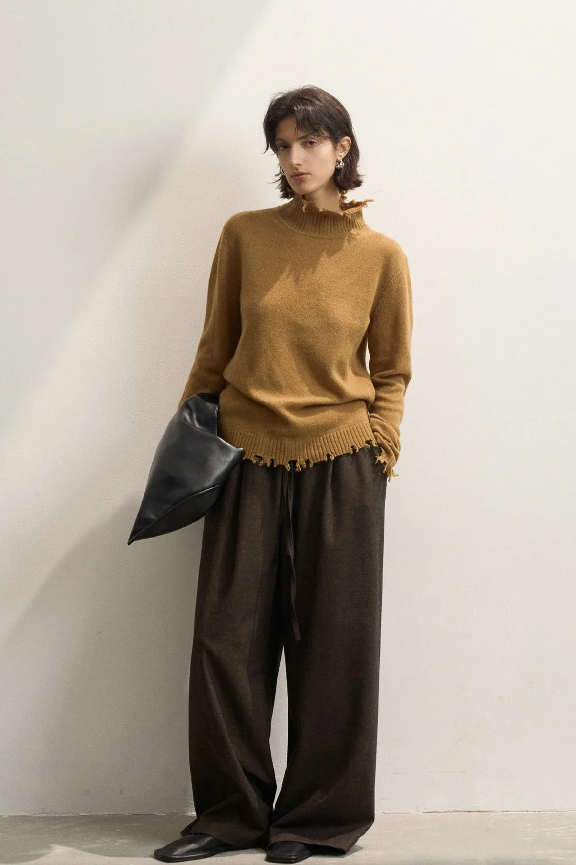 Fringed High Neck Knit Sweater - Image 5