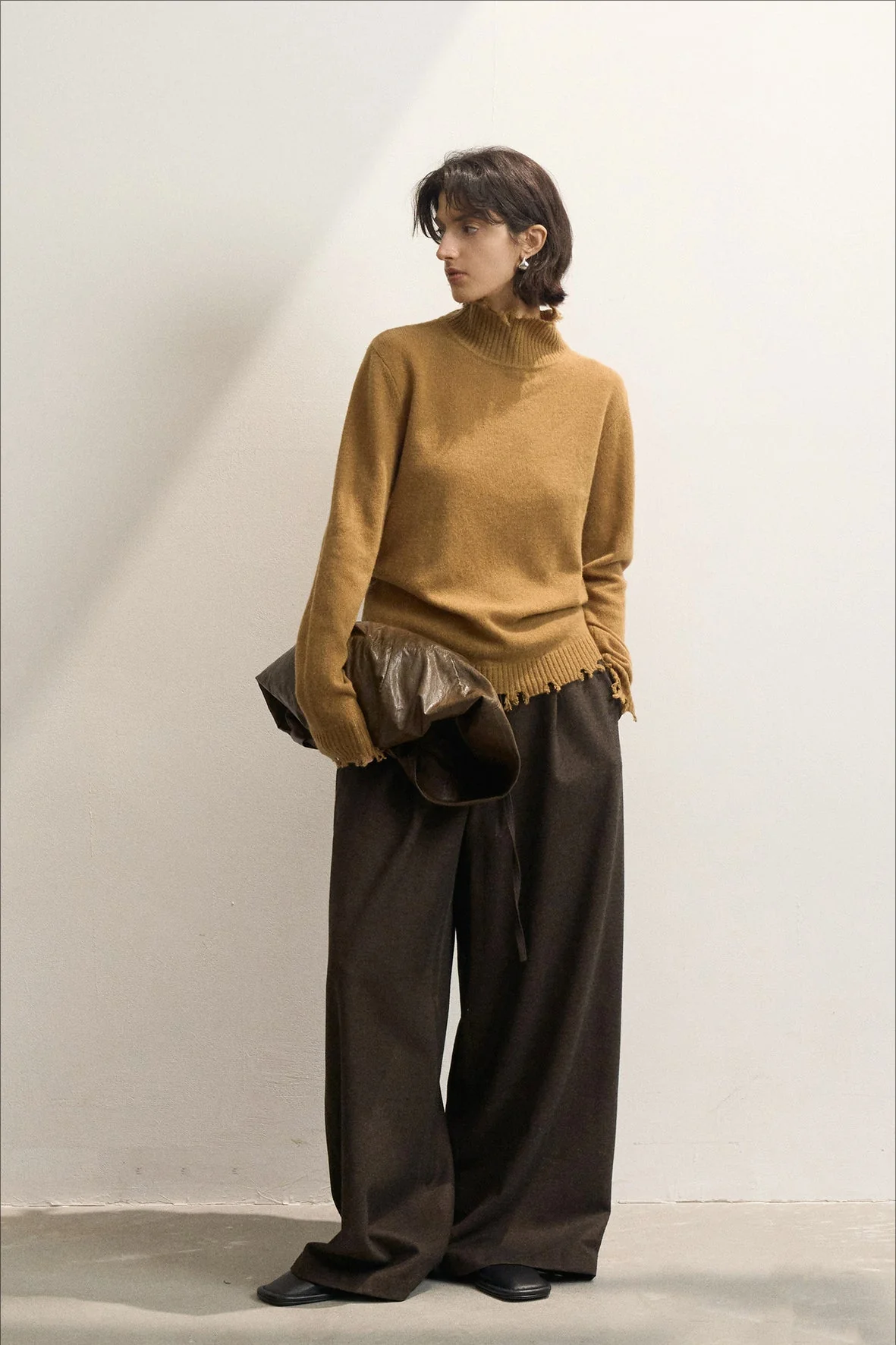 Fringed High Neck Knit Sweater - Image 6
