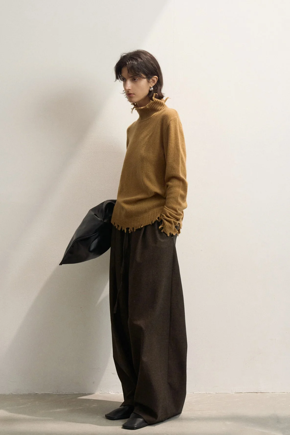 Fringed High Neck Knit Sweater - Image 7