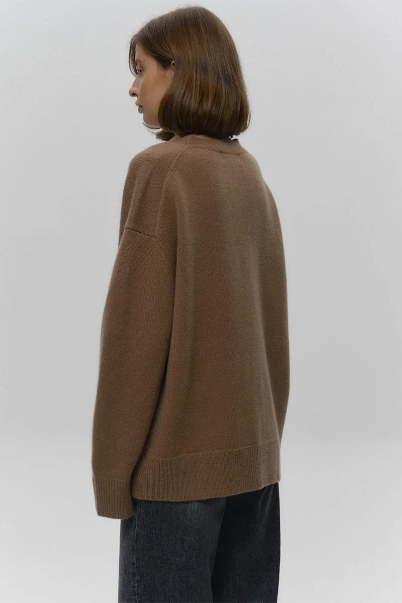 Loose Fit Crew Neck Knit Sweater - Image 3
