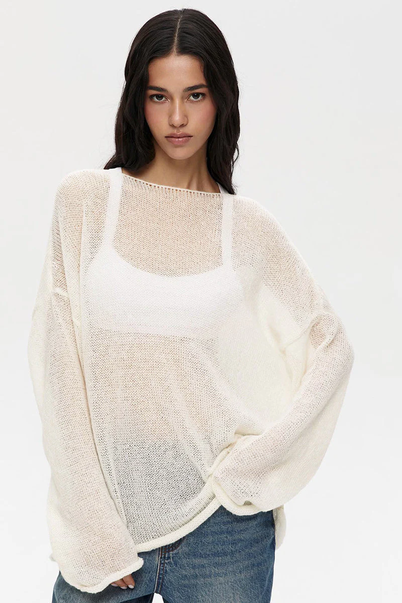 Hollow Out Bell Sleeve Knit Sweater - Image 12