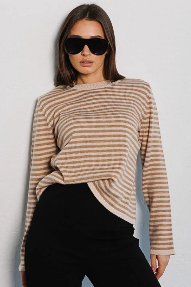Ribbed Colorblock Striped Knit Sweater - Image 5