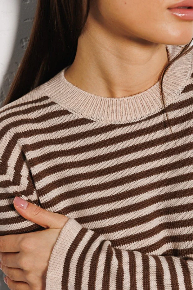Ribbed Colorblock Striped Knit Sweater - Image 8