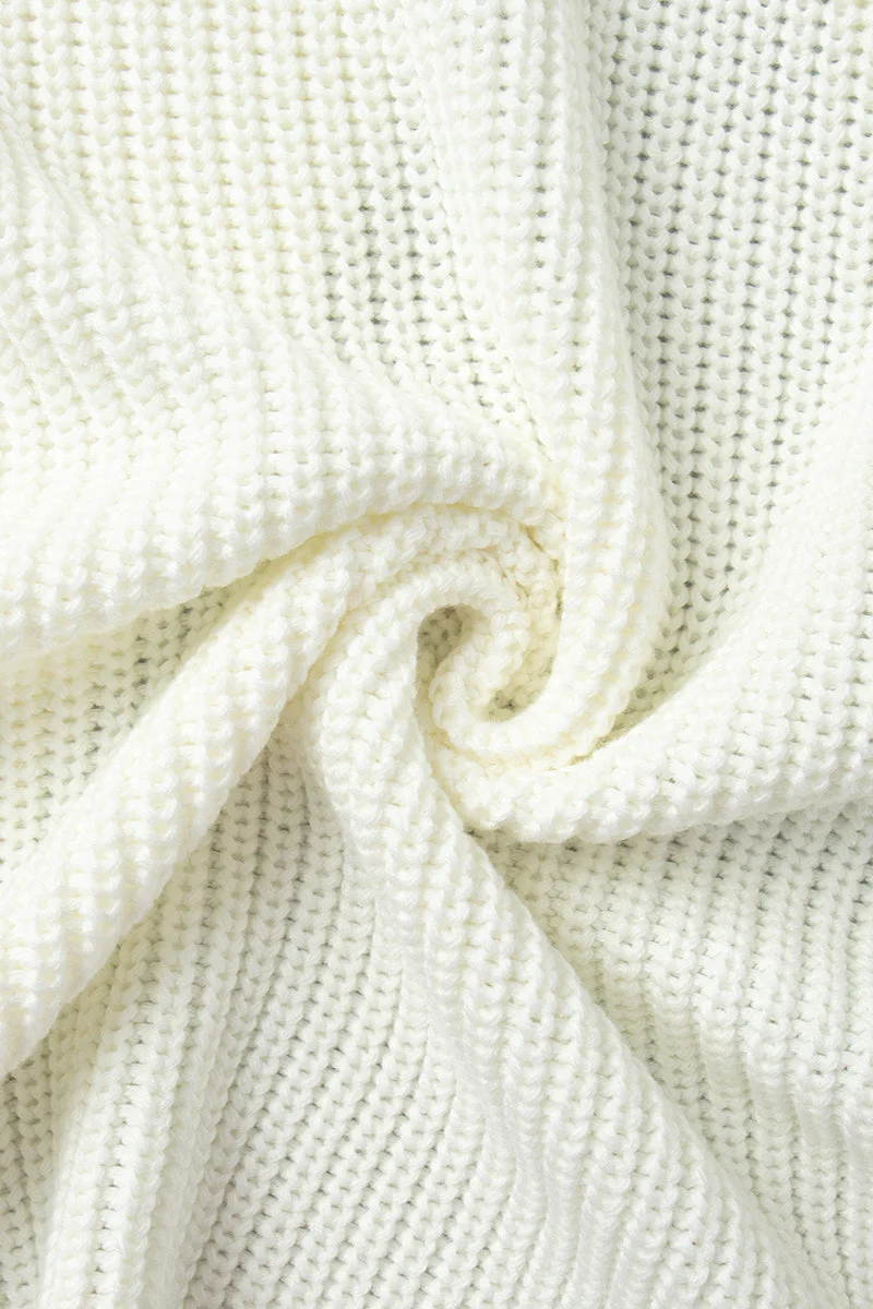 High Neck Loose Fit Knit Sweater - Image 4