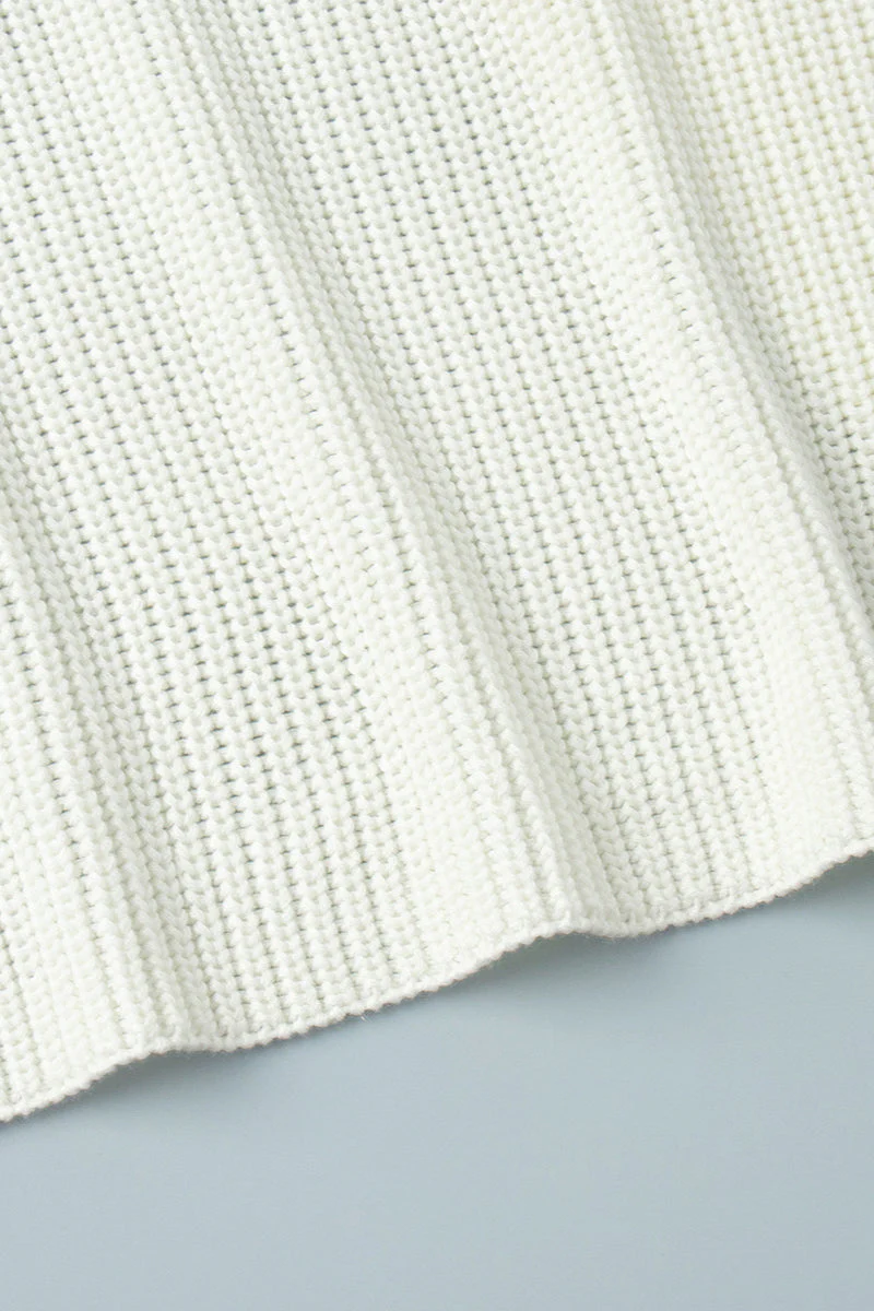 High Neck Loose Fit Knit Sweater - Image 5