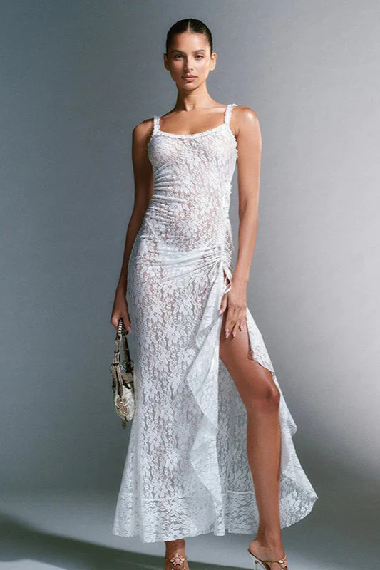 Strappy Lace Backless Maxi Boho Dress - Image 3