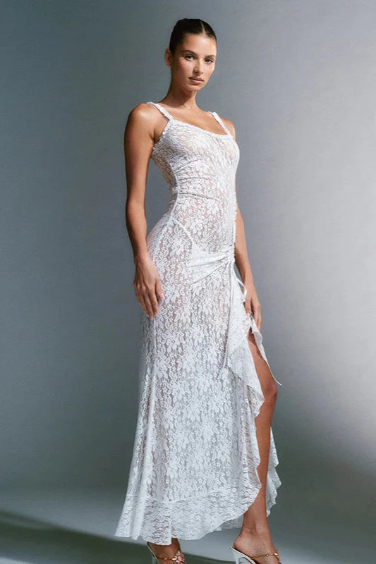 Strappy Lace Backless Maxi Boho Dress - Image 4