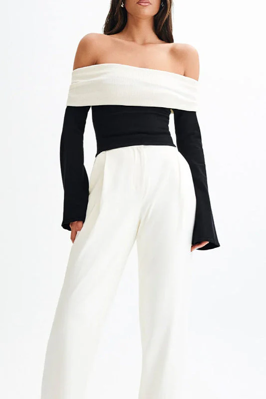 Off-Shoulder Fitted Knit Sweater - Image 6
