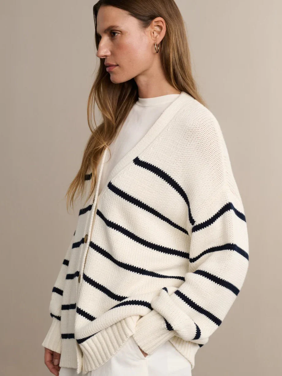 Striped Loose Knit Cardigan - Image 10
