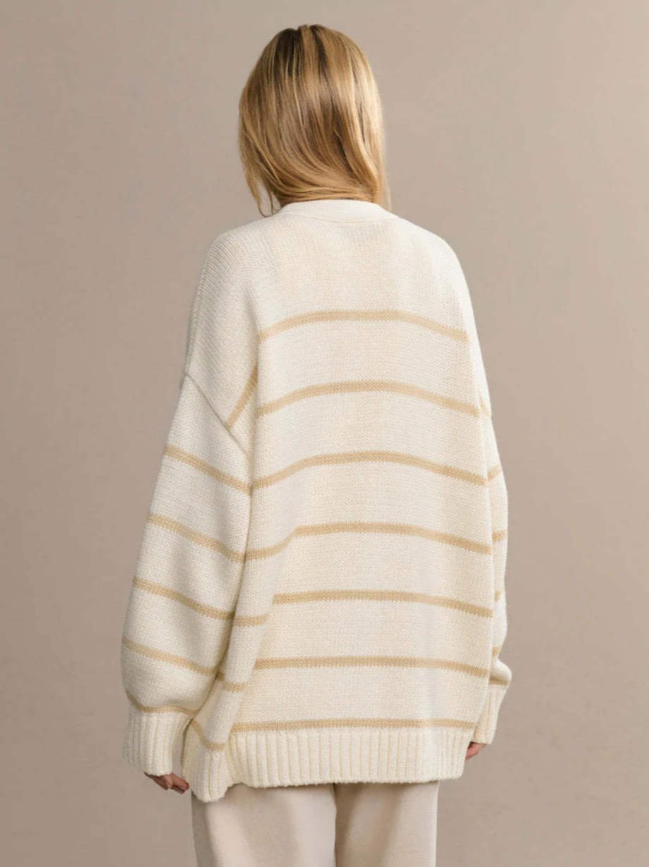Striped Loose Knit Cardigan - Image 2
