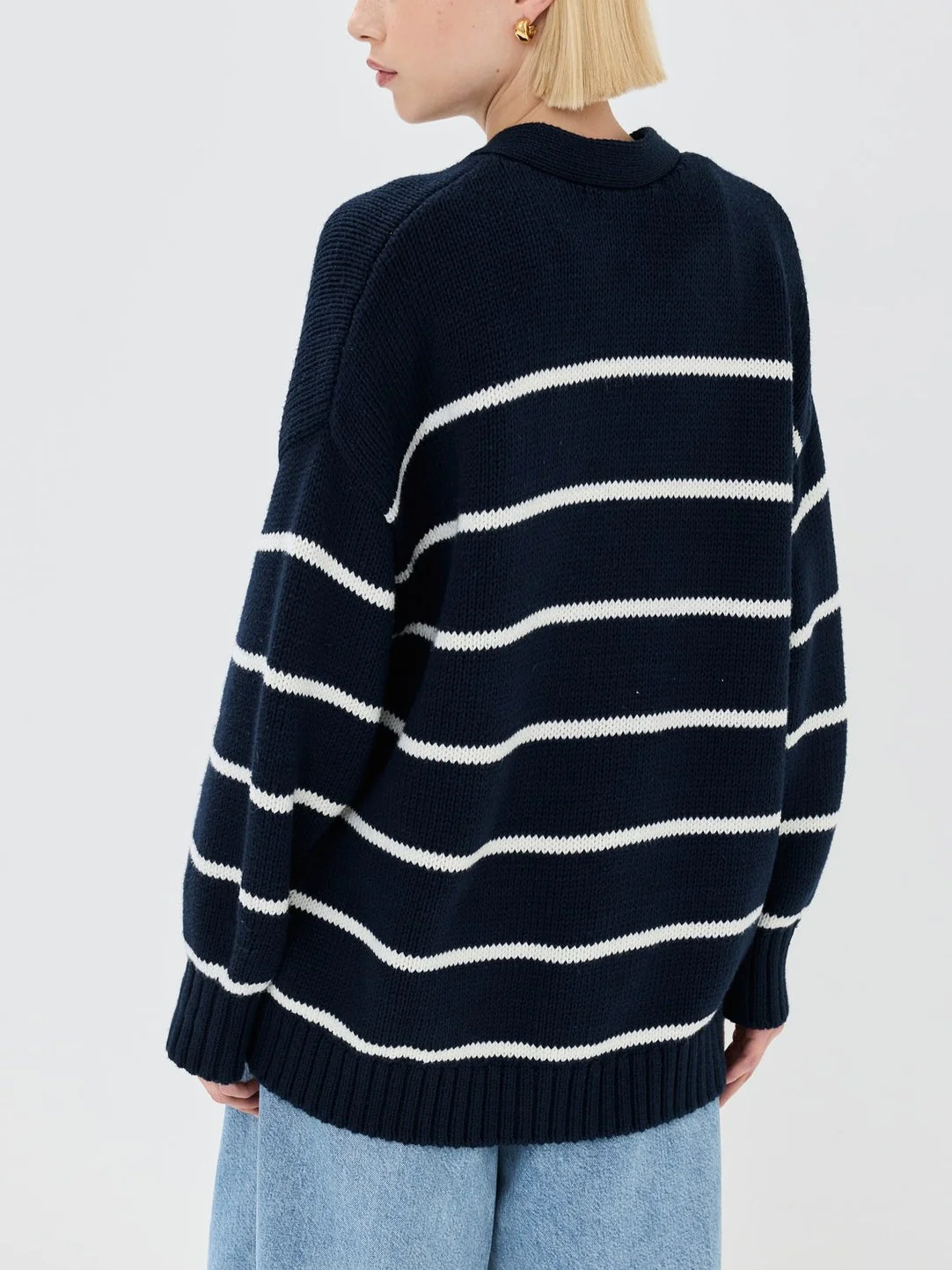 Striped Loose Knit Cardigan - Image 7