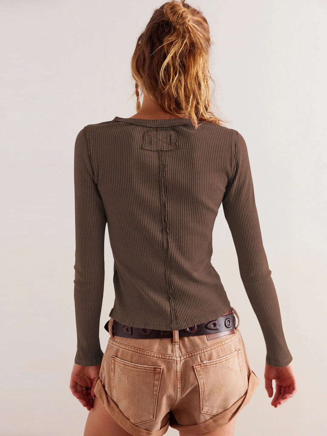 Buttoned Ribbed Knit Cardigan - Image 18