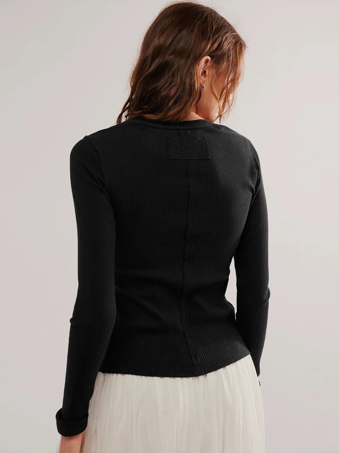 Buttoned Ribbed Knit Cardigan - Image 7