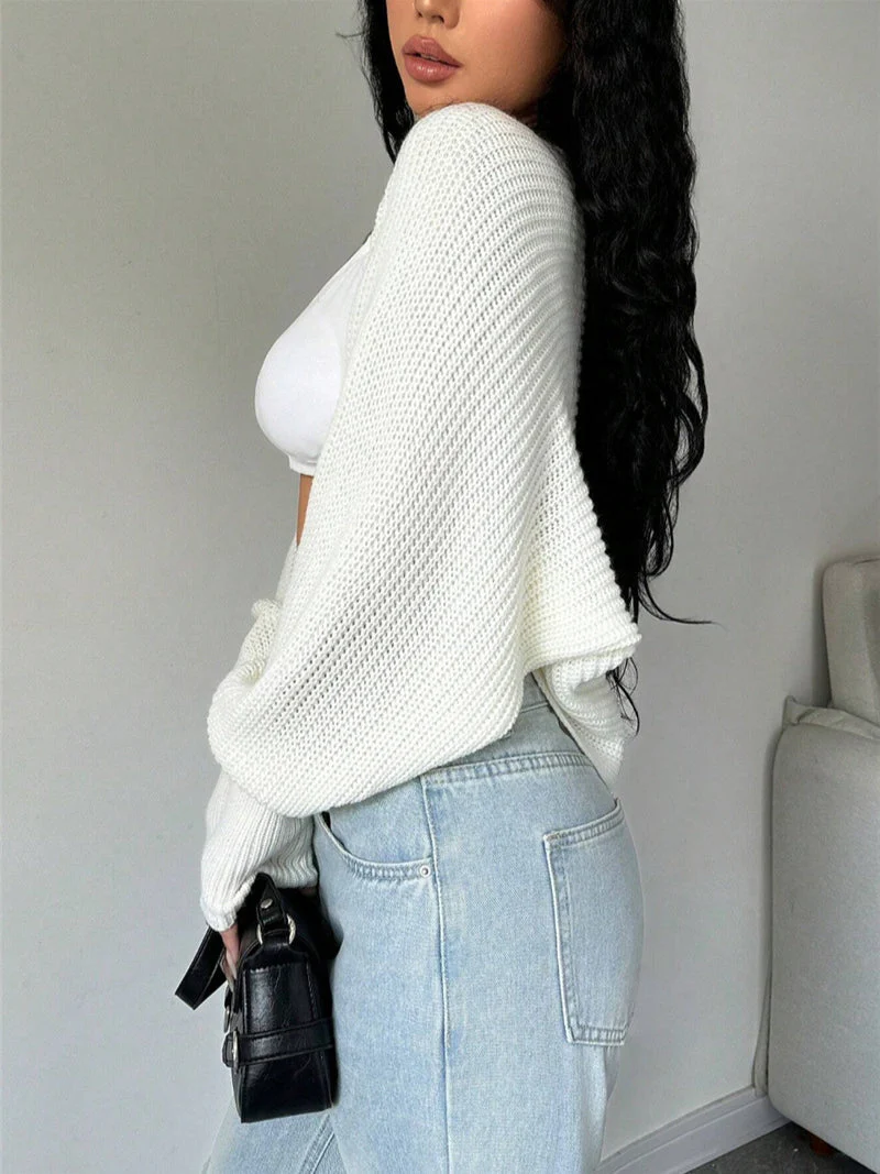 Loose Fit Knit Shrug Cardigan - Image 10