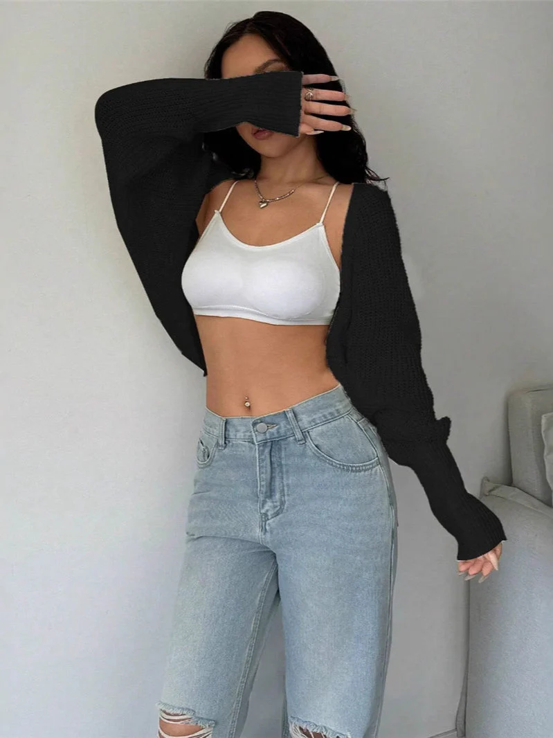 Loose Fit Knit Shrug Cardigan - Image 12