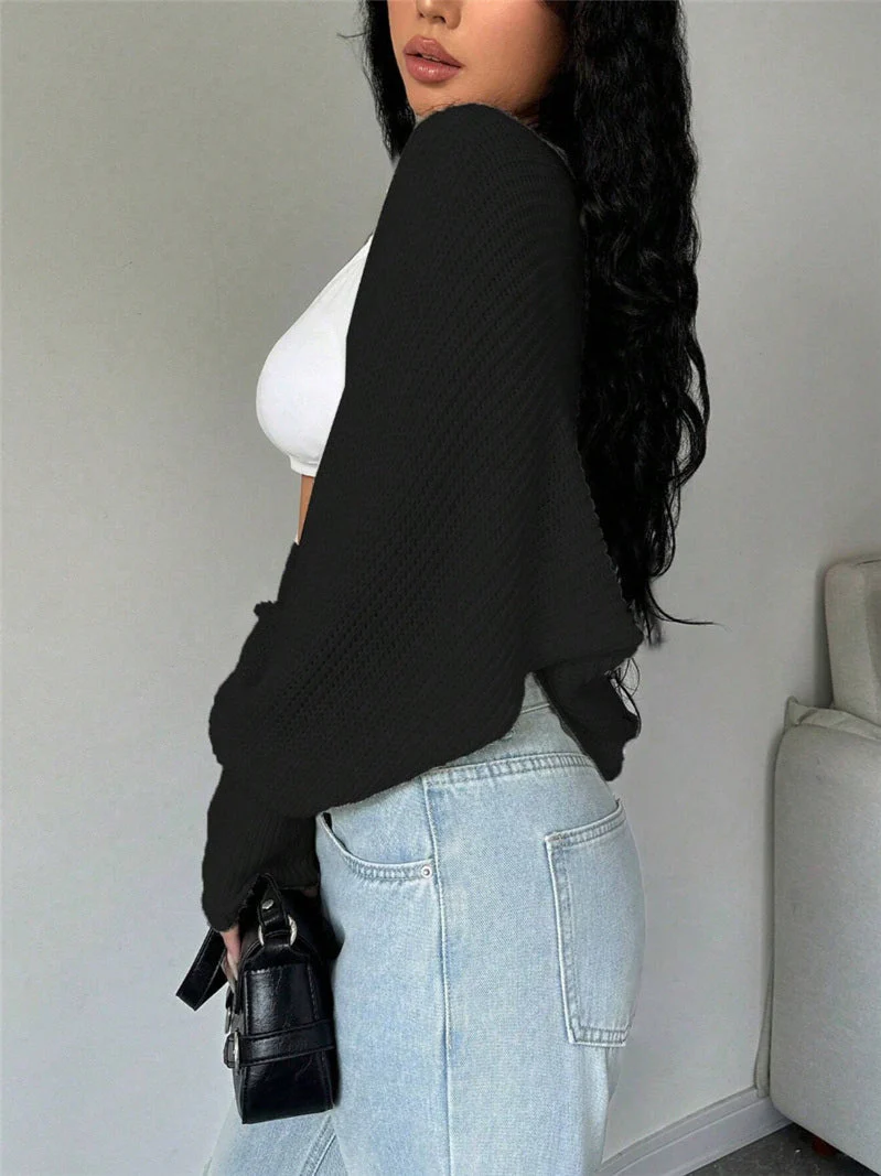 Loose Fit Knit Shrug Cardigan - Image 2