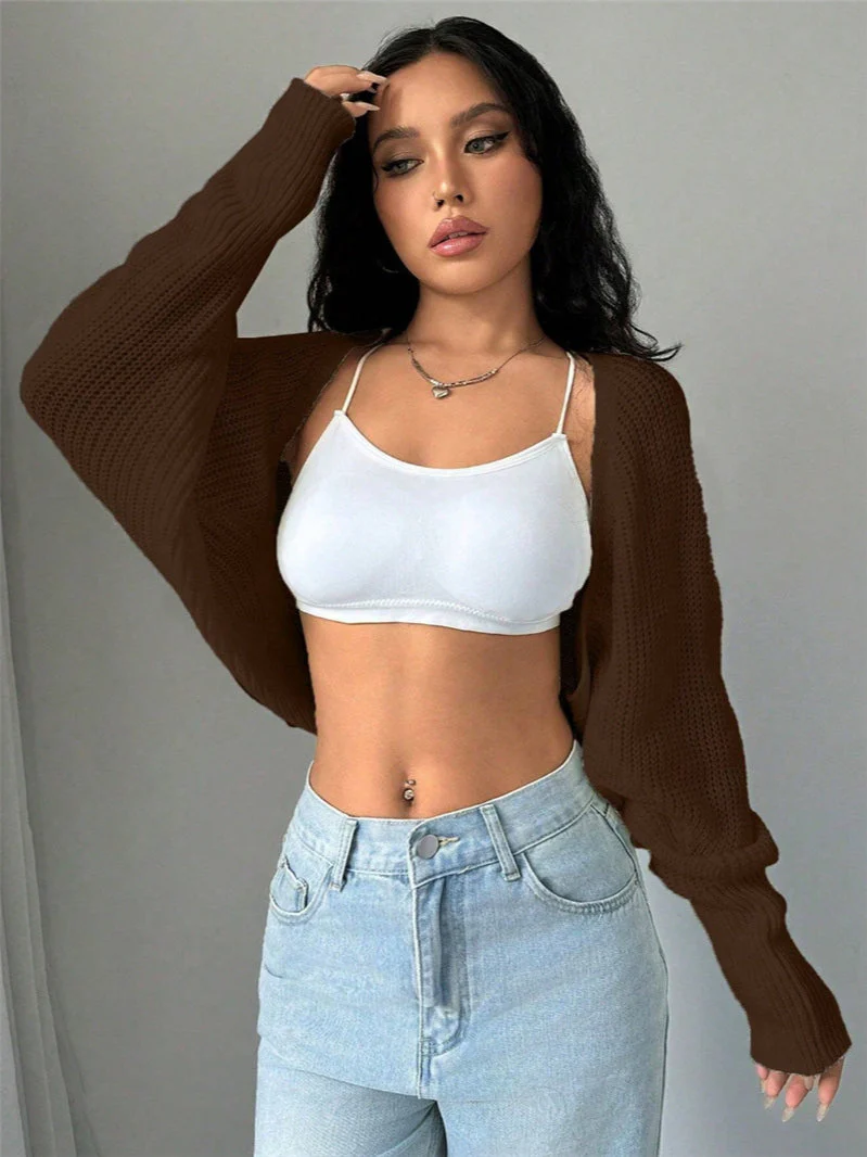 Loose Fit Knit Shrug Cardigan - Image 4
