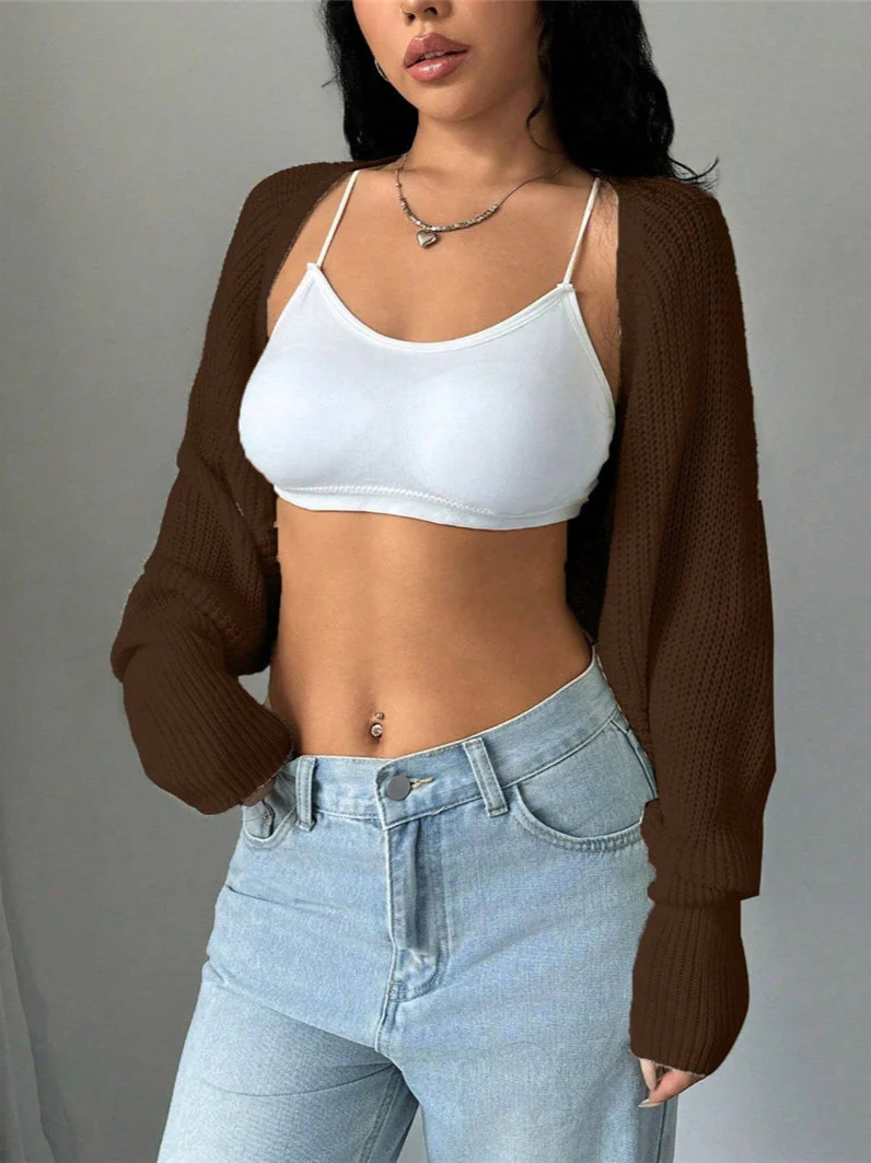 Loose Fit Knit Shrug Cardigan - Image 5