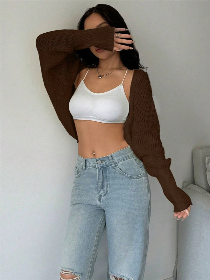 Loose Fit Knit Shrug Cardigan - Image 6