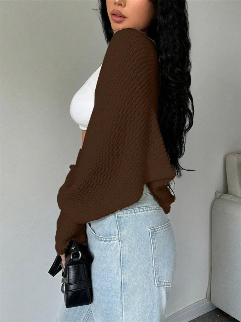 Loose Fit Knit Shrug Cardigan - Image 7