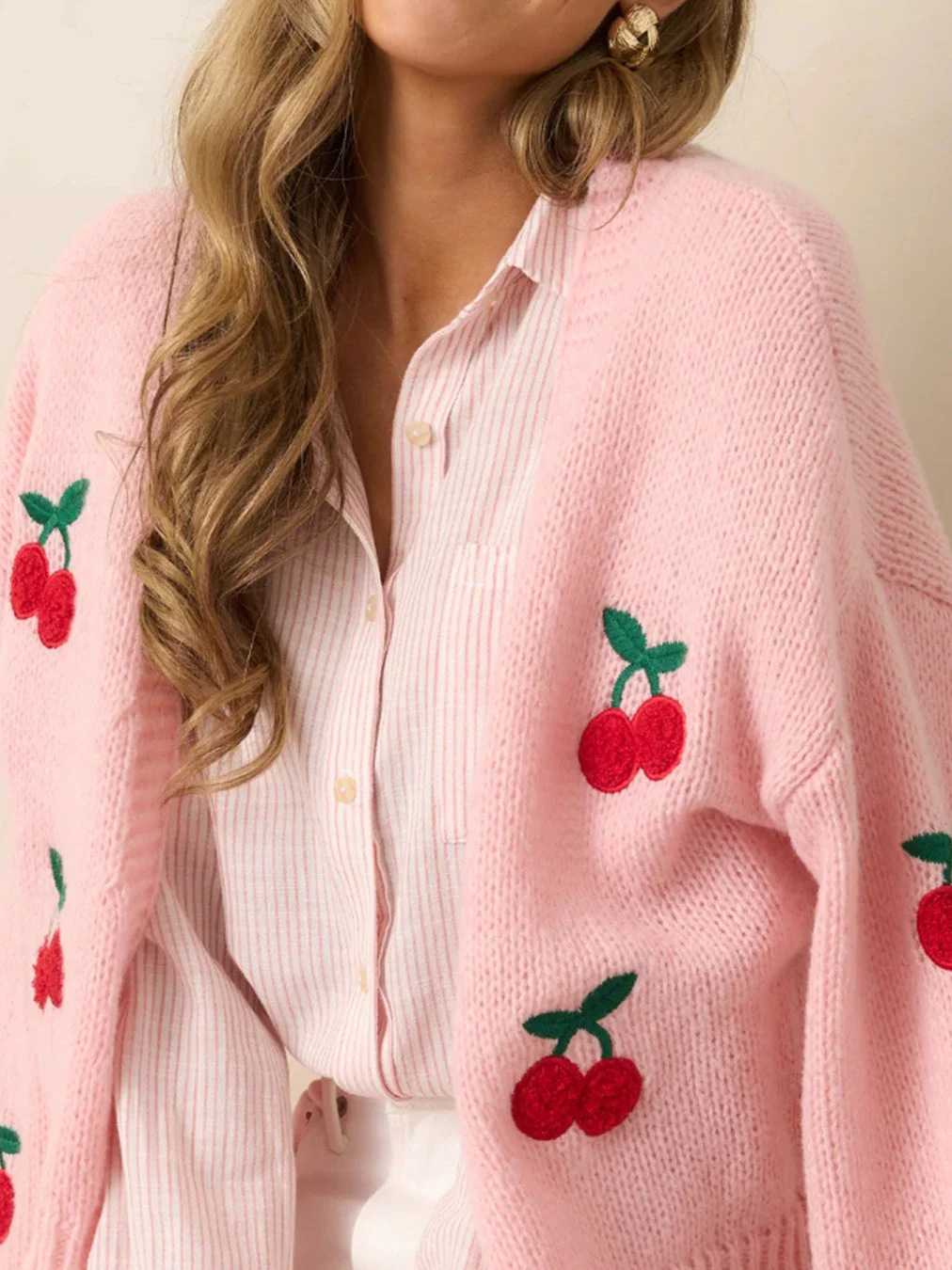 Embroidered Long Sleeve Knit Cardigan - Image 2