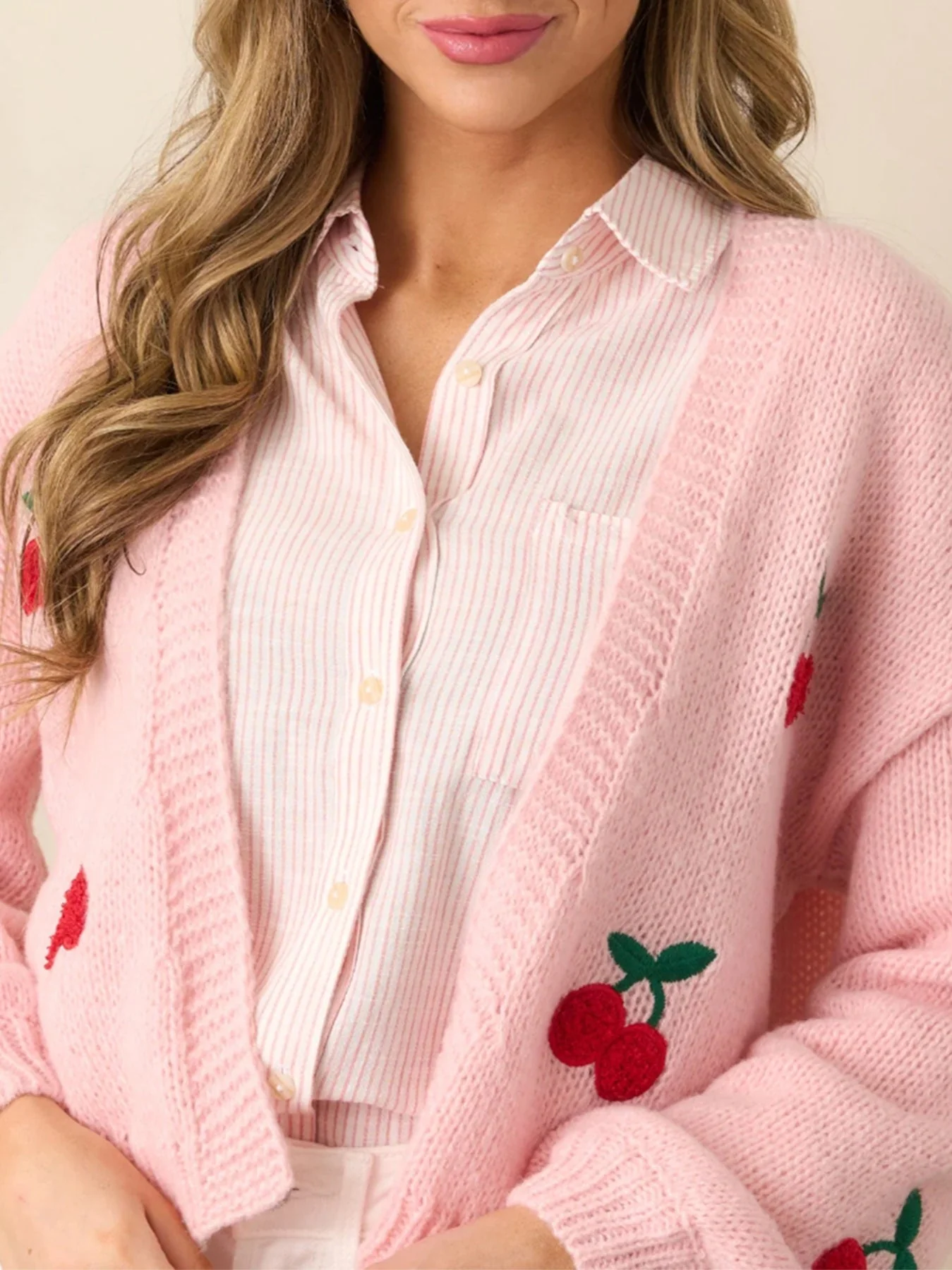 Embroidered Long Sleeve Knit Cardigan - Image 4