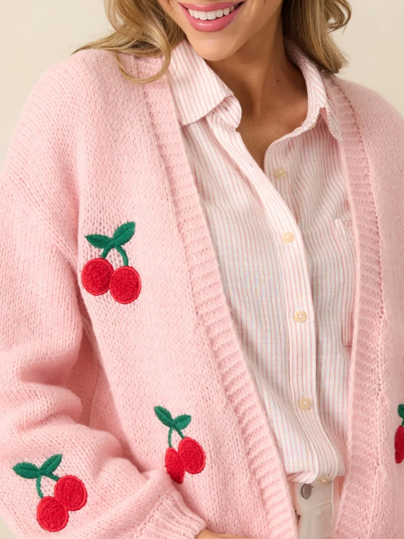 Embroidered Long Sleeve Knit Cardigan - Image 5