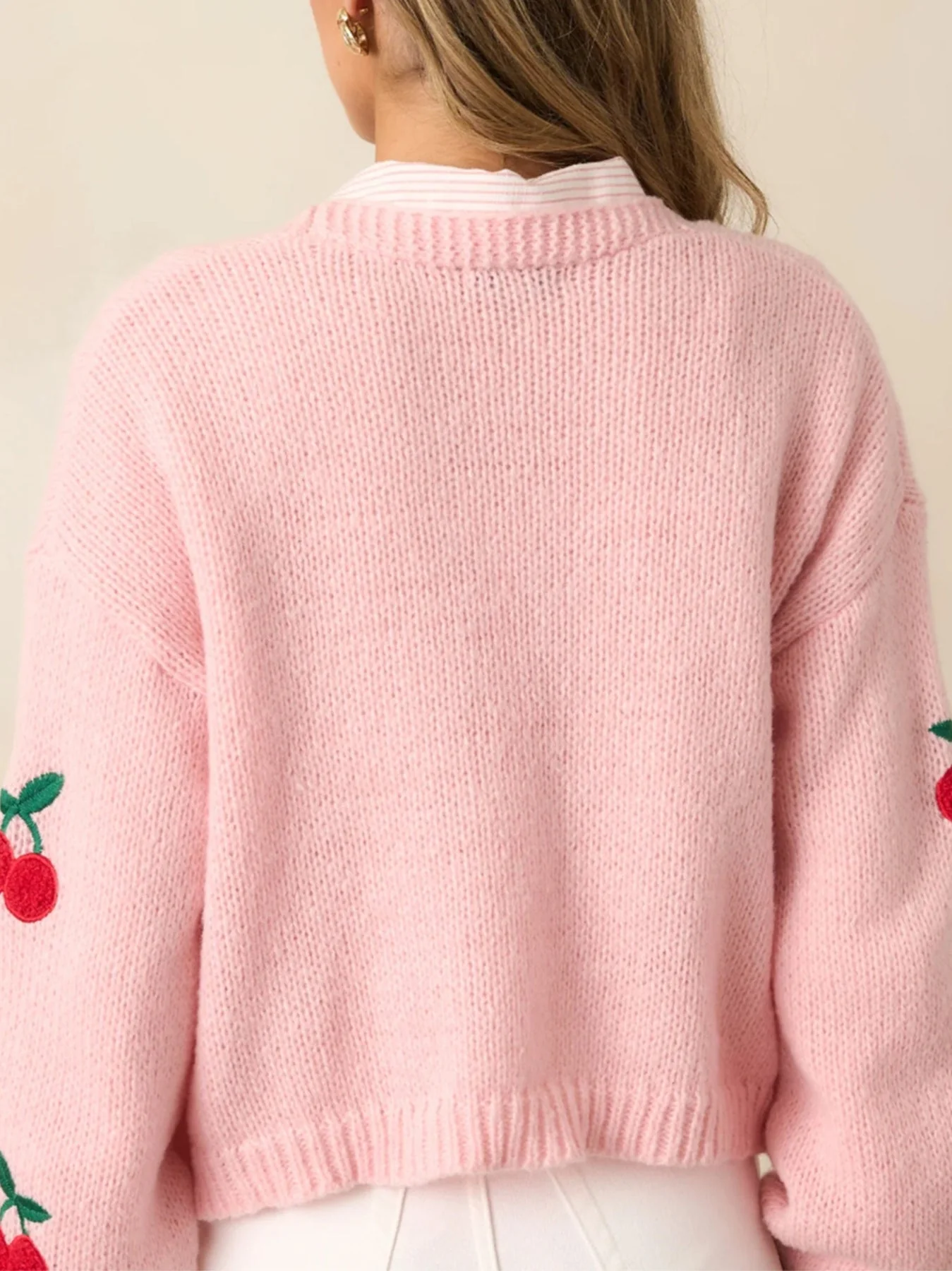 Embroidered Long Sleeve Knit Cardigan - Image 6