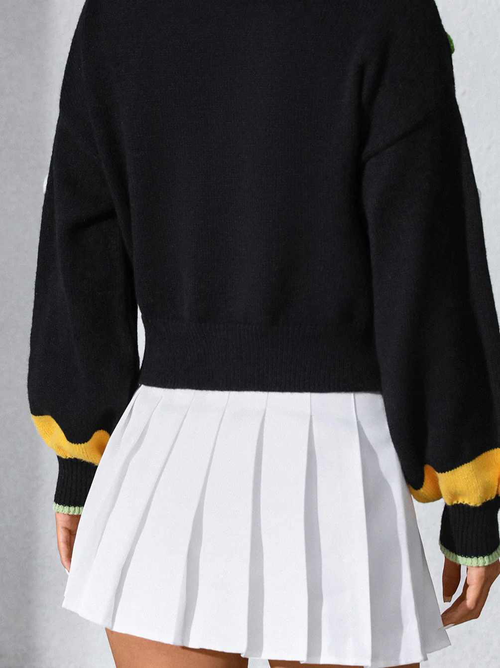 Hand-Embroidered Flower Knit Cardigan - Image 5