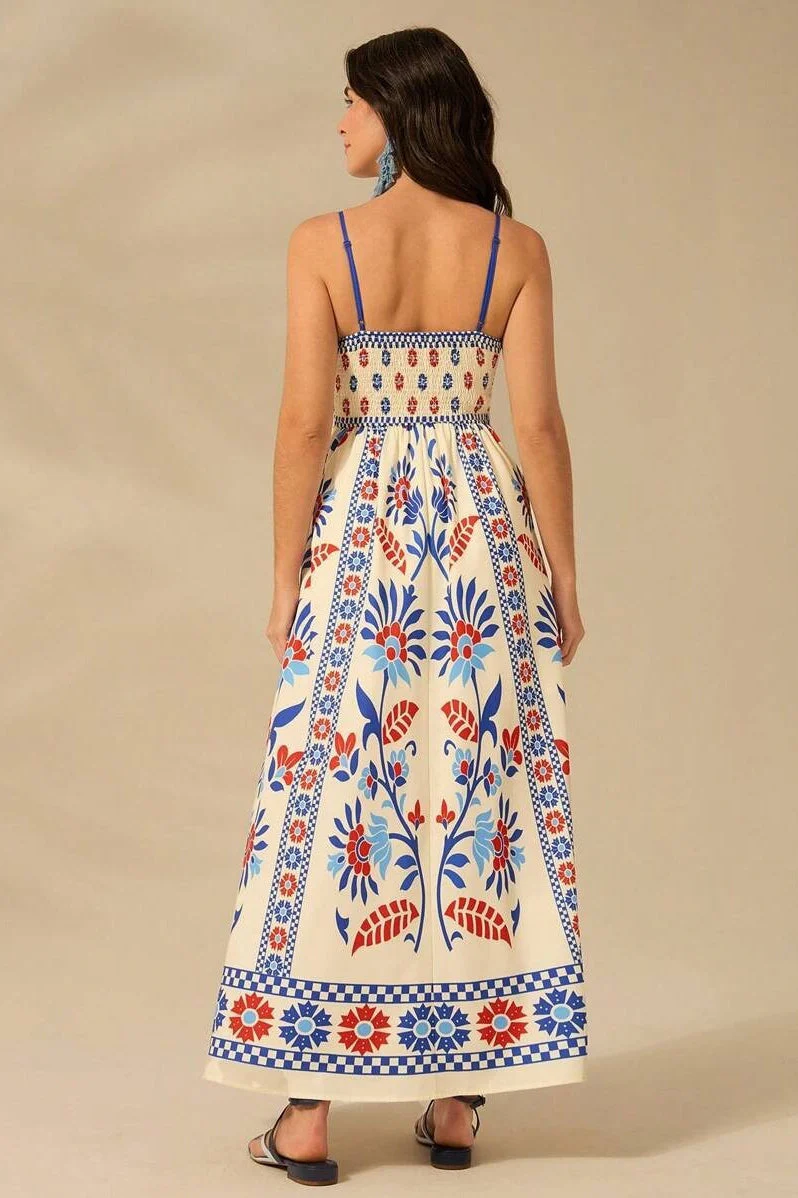Tropical Floral Ruffle Beach Boho Dress - Image 5