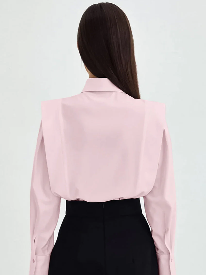 Structured Square Shoulder Panelled Blouse - Image 5