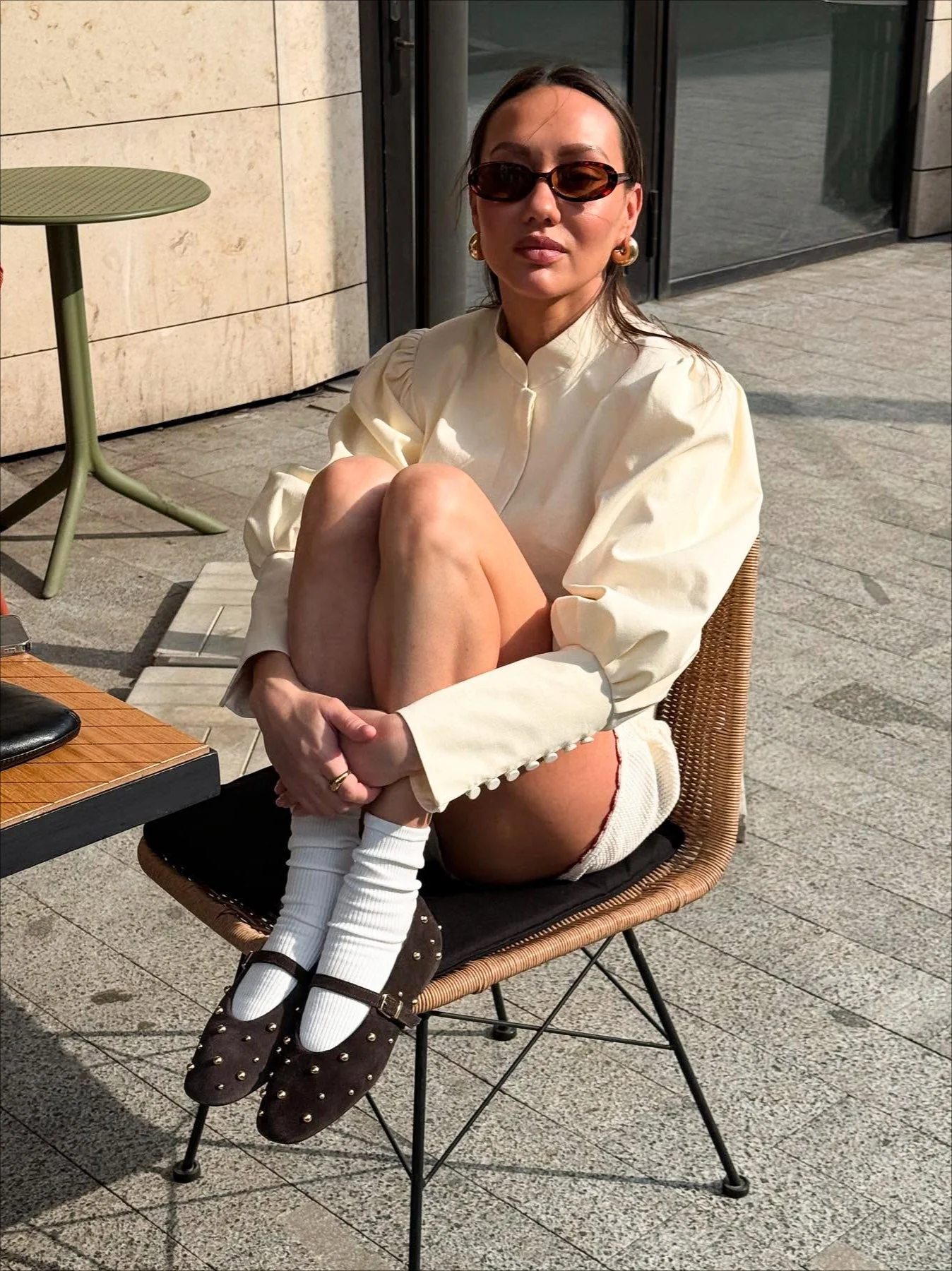 Stand Collar Puff Sleeve Blouse - Image 7