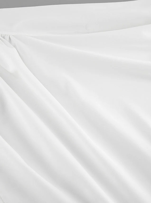 Puff Sleeve Stand Collar White Blouse - Image 5