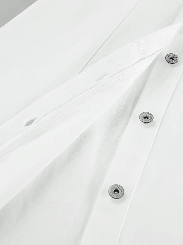Cotton Belted White Utility Blouse - Image 4