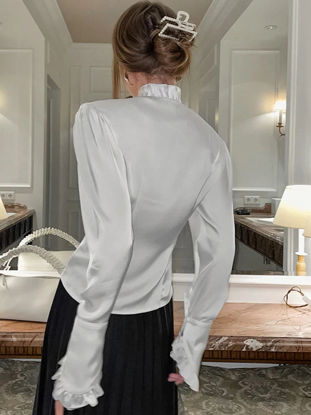 Ruffled Victorian Style Fitted Blouse - Image 12