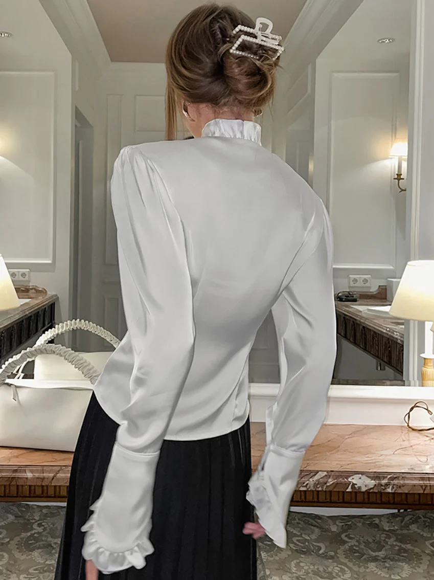 Ruffled Victorian Style Fitted Blouse - Image 17