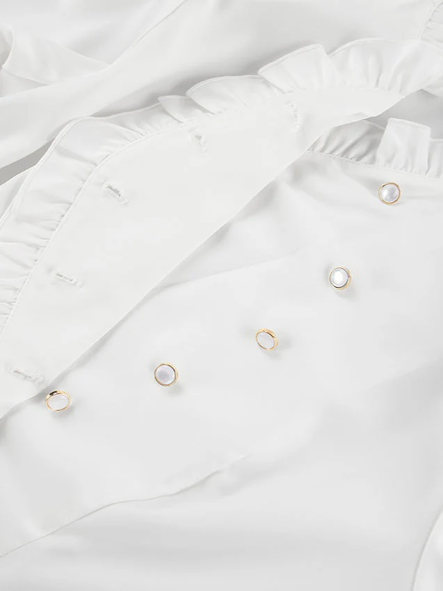 Ruffled Victorian Style Fitted Blouse - Image 6
