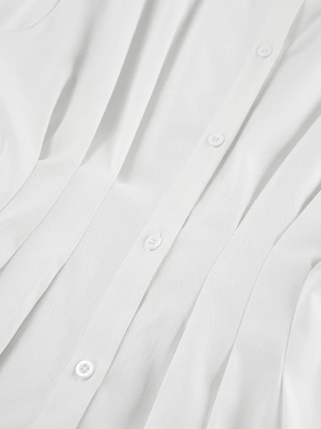 French Chic Long Sleeve Waist-Tied Blouse - Image 11