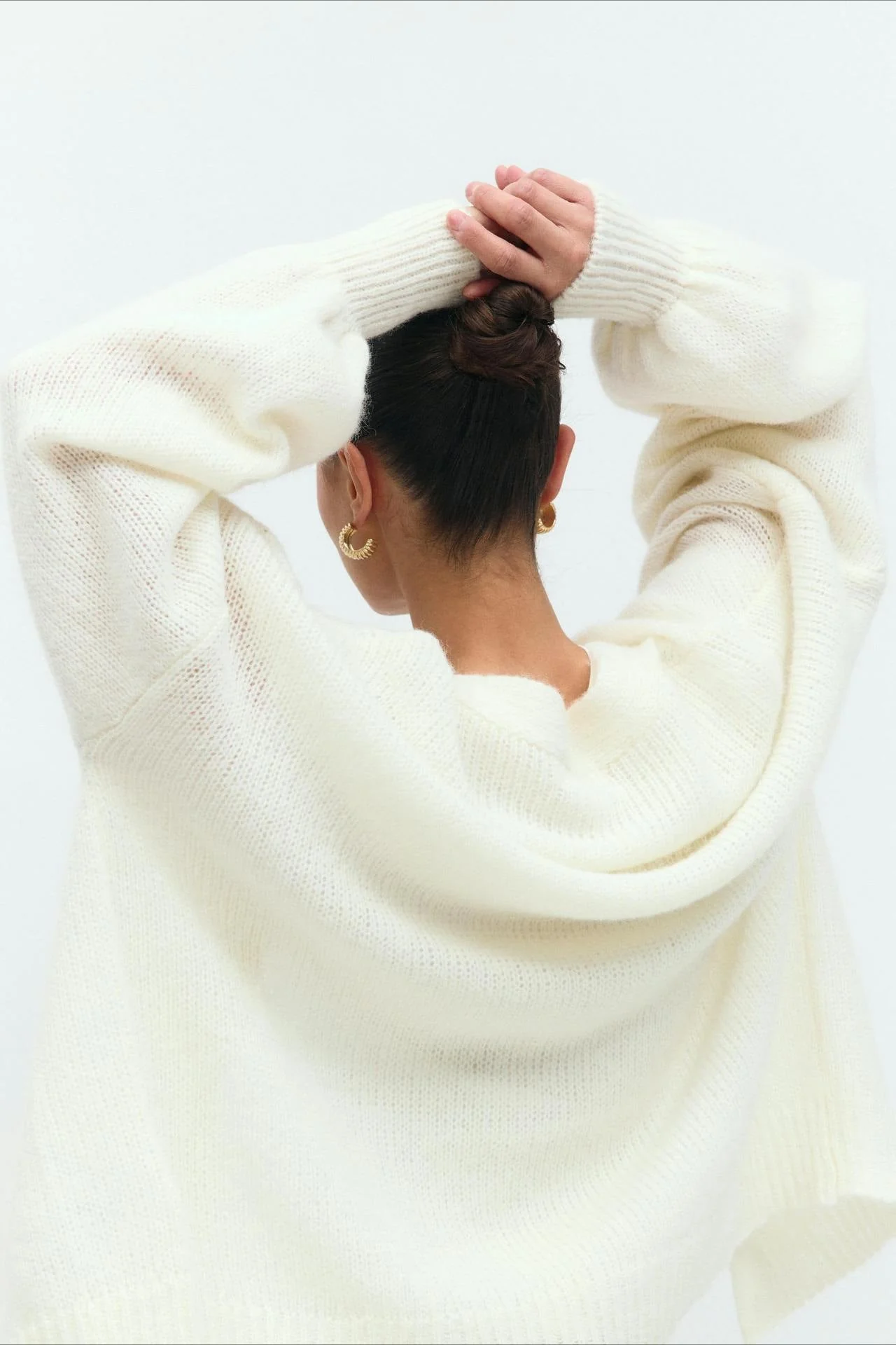V-Neck Mohair Lace Bell Sleeve Cardigan - Image 7