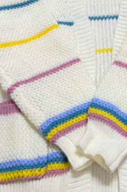 Rainbow Striped Loose Fit Knit Cardigan - Image 6
