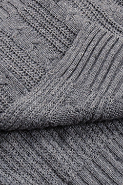 Solid Color Cable Knit Long Cardigan - Image 4