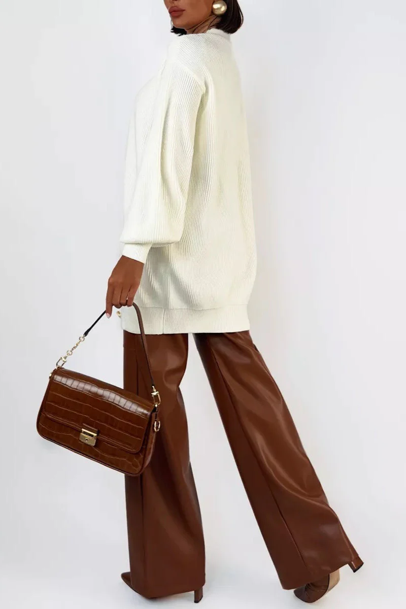 V-Neck Loose Fit Long Knit Cardigan - Image 6