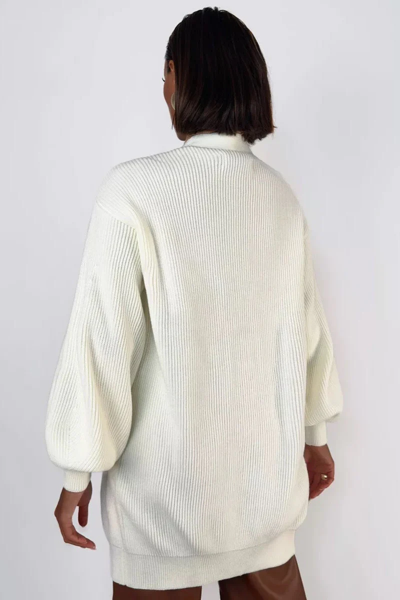 V-Neck Loose Fit Long Knit Cardigan - Image 8