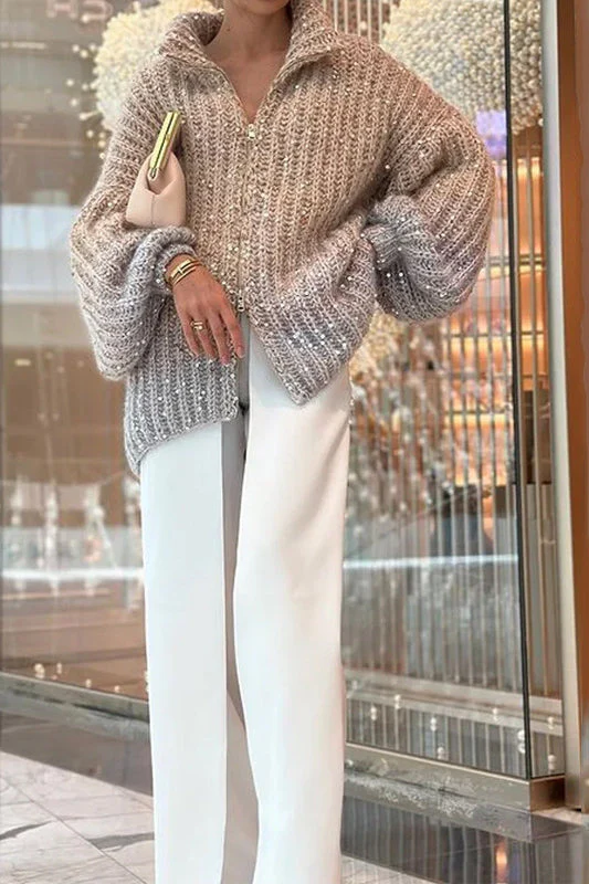 Chanel-Style Sequin Knit Cardigan - Image 2